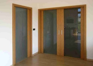 Interiérové dvoukřídlové prosklené dveře