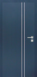 Dveře Kasard s povrchovou úpravou RAL modré s pruhy